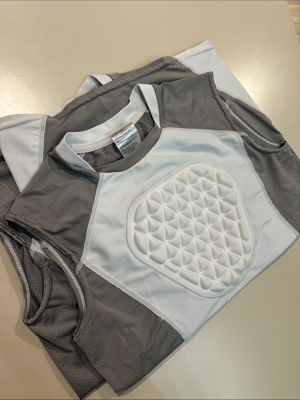 2 Youth Chest Protectors White and Gray Padded Performance Tank Top for Sports - Picture 11 of 11
